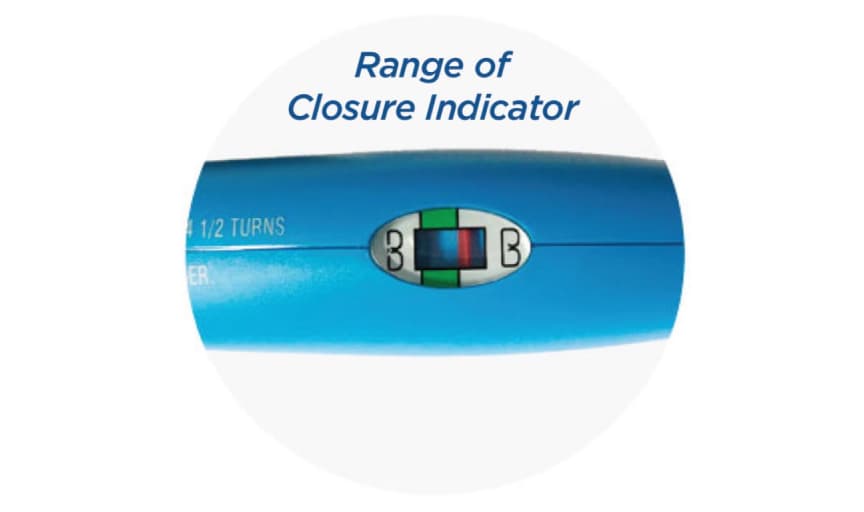 Range of closure indicator